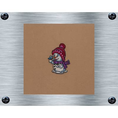 Stickdatei Schneemann mit Voegli - 10 x 10 Rahmen - Winterliche Stickmotive, Wintermotiv, digitale Stickdatei