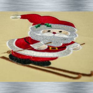 Stickdatei Weihnachtsmann auf Ski - 4 Größen ab 10 x 10 cm - Weihnachtliche Stickmotive, Weihnachtsmotiv Bild 3