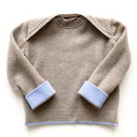 Babyset/Wollanzug Größe 74 Pullover + Hose beige Merinowolle + Kaschmir Upcycling Unikat Geschenk zu Geburt oder Taufe Bild 4