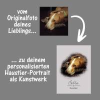 Haustierportrait Hund Aquarell-Effekt | personalisierbar mit Namen - Digitaldruck Tierportrait Bild 3