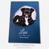 Haustierportrait Hund Aquarell-Effekt | personalisierbar mit Namen - Digitaldruck Tierportrait Bild 7