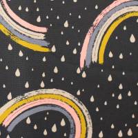 17,90 Euro/m  Nano Softshell Fiete mit Regenbogen und Regentropfen in anthrazit Bild 2