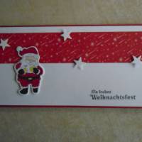 Geldgeschenk Gutschein  Wihnachtsmann Weihnachtsverpackung  Weihnachten Konzertkarte Rot Verpackung Bild 1