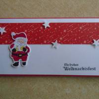 Geldgeschenk Gutschein  Wihnachtsmann Weihnachtsverpackung  Weihnachten Konzertkarte Rot Verpackung Bild 2
