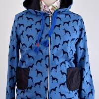 Strickjacke/Pullover | Himmelblau mit Hunde Motiv | Bild 1