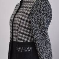 Damen Winter Blazer | Steingrau mit Hahnentritt Muster | Bild 2