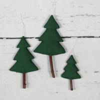 3er Set Tannenbäume zum Aufhängen ~ Weihnachtsdekoration | Tannenbaumschmuck Bild 3