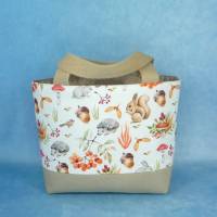 Kindertasche mit Tieren im Wald, gefüttert | Kindergartentasche | Kita Tasche | Stofftasche Bild 1