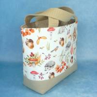 Kindertasche mit Tieren im Wald, gefüttert | Kindergartentasche | Kita Tasche | Stofftasche Bild 3
