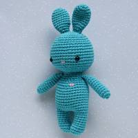 Häkeltier Amigurumi Häkelhase Hase Mini lila aus Baumwolle Handarbeit tolles Geschenk für Kinder Bild 6
