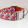 Hundehalsband mit Blumen, rosa und türkis, Blüten, Hund, Haustier, Welpe, romantisch, floral Bild 2