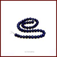 1 Strang Süsswasser-Perlen 8-9mm, Potato-Form,  dunkelblau (49 Perlen) Bild 1