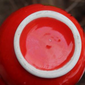 kleiner Milchkrug Krug 0,5 l rot mit Blumendekor 70er Jahre West Germany Bild 8
