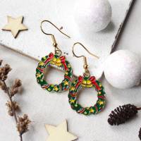 Ohrringe Weihnachtskranz • Ohrhänger | Ohrschmuck | Weihnachten Bild 1