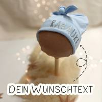 Knotenmützchen mit Personalisierung / Babymütze mit Wunschtext / Newborn Mütze mit Namen / KU 34-52 Bild 1