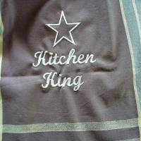 Geschirrtuch Kitchen King in braun mit Streifen bestickt von Hobbyhaus Bild 5