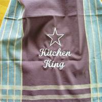 Geschirrtuch Kitchen King in braun mit Streifen bestickt von Hobbyhaus Bild 6