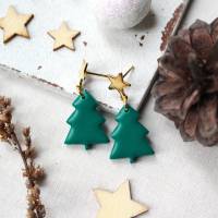 Ohrringe kleiner Tannenbaum • Ohrhänger Polymer Clay | Ohrschmuck | Weihnachten Bild 1