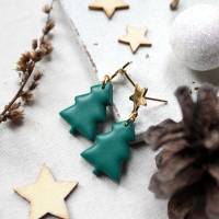 Ohrringe kleiner Tannenbaum • Ohrhänger Polymer Clay | Ohrschmuck | Weihnachten Bild 2