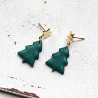 Ohrringe kleiner Tannenbaum • Ohrhänger Polymer Clay | Ohrschmuck | Weihnachten Bild 3