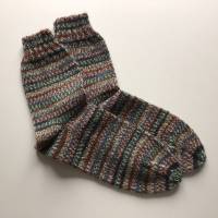 Wollsocken Größe 37, handgestrickt, gemustert, warme Socken für den Winter Bild 1