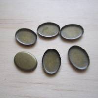 10x ovale Fassungen für 14 mm x 10 mm Cabochon Antikbronze Bild 1