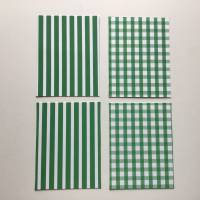 Stanzteile Rechteck 6 Stück, kleine Karten grün/weiß gemustert, Tonpapier 130 g, Kartenaufleger, zum Kartenbasteln Bild 2