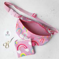 Mädchen-Hüft-Tasche / Bauchtasche mit Regenbogen in rosa-pink Bild 3