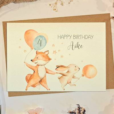 Geburtstagskarte für Kinder personalisiert, Happy Birthday Karte Baby, Glückwunschkarte Kleinkind,