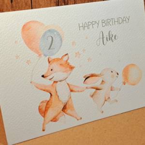 Geburtstagskarte für Kinder personalisiert, Happy Birthday Karte Baby, Glückwunschkarte Kleinkind, niedliche Kindergebur Bild 2