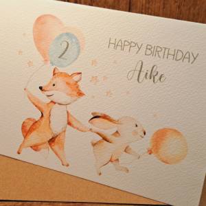 Geburtstagskarte für Kinder personalisiert, Happy Birthday Karte Baby, Glückwunschkarte Kleinkind, niedliche Kindergebur Bild 3