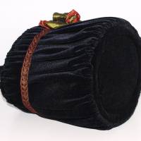 Samttasche Rund schwarze Handtasche Tasche Henkeltasche Bild 5