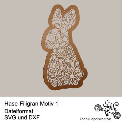 Plotterdatei Hase-Filigran Motiv 1