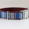 Hundehalsband mit nordischem Muster, blau, braun, weiß, geometrisch, Hund, modern, Gurtband, Halsband, Hundeleine Bild 2