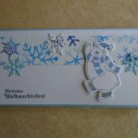 Geldgeschenk  Eisbär Gutschein Weihnachtsverpackung  Weihnachten Konzertkarte Blau Verpackung Bild 1