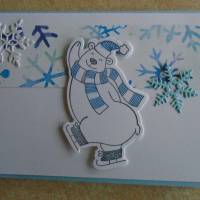 Geldgeschenk  Eisbär Gutschein Weihnachtsverpackung  Weihnachten Konzertkarte Blau Verpackung Bild 2