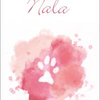 Pfotenabdruck Poster | mit Pfotenabdruck und Name deines Hundes - pink rosa, Farbklecks Watercolor - Digitaldruck Bild 6