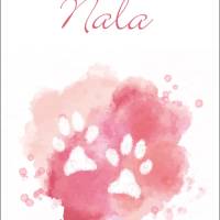 Pfotenabdruck Poster | mit Pfotenabdruck und Name deines Hundes - pink rosa, Farbklecks Watercolor - Digitaldruck Bild 7