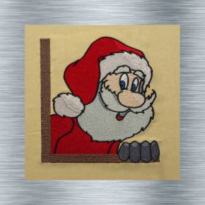 Stickdatei Weihnachtsmann Gesicht - 14 x 14 cm Rahmen - weihnachtliches Stickmotive, digitale Stickdatei, Nadelmalerei Bild 1