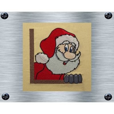 Stickdatei Weihnachtsmann Gesicht - 14 x 14 cm Rahmen - weihnachtliches Stickmotive, digitale Stickdatei, Nadelmalerei