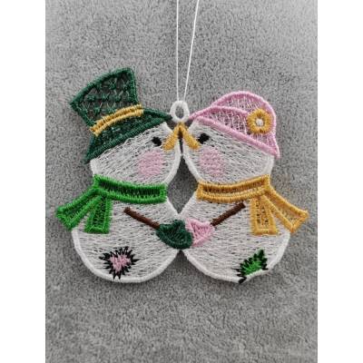 Anhänger Schneemann Paar