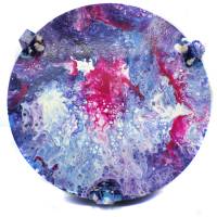 Würfelteller/Paschteller Acryl aus Holz und Filz - Ø ca. 34cm Einzelstück - Pink/Purple Bild 3