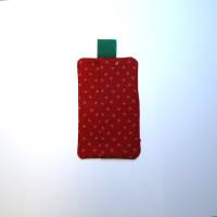 Taschentuchhülle aus rotem Dirndlstoff mit Blümchen, Tatüta, Cover für Taschentücher Bild 1