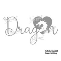 Reflektor Bügelbild Dragon Drachen Schriftzug (diverse Größen) *Eigenproduktion Bild 1