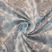 14,30 EUR/m Dirndl-Stoff Paisley grau hellblau Baumwollsatin Bild 10