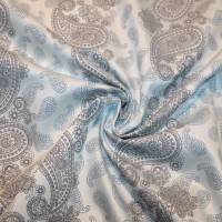 14,30 EUR/m Dirndl-Stoff Paisley grau hellblau Baumwollsatin Bild 9