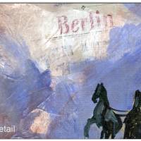 Klausewitz Original Acrylgemälde und Collage Leinwand Keilrahmen Berlin Brandenburger Tor - 30 x 30 cm Bild 2