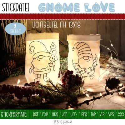 Digitale Stickserie Gnome LOVE Lichtbeutel ITH 13x18 (5x7")