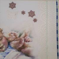 Bild Junge mit Teddy im Arm Engel Kinderzimmer Wanddekoration Decoupage auf Leinwand Bild 3
