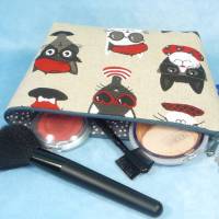 Täschchen Gr. S mit Katzen, die Brillen tragen (grau) | Kulturtasche | Kosmetiktasche | Projekttasche | Reiseapotheke Bild 7